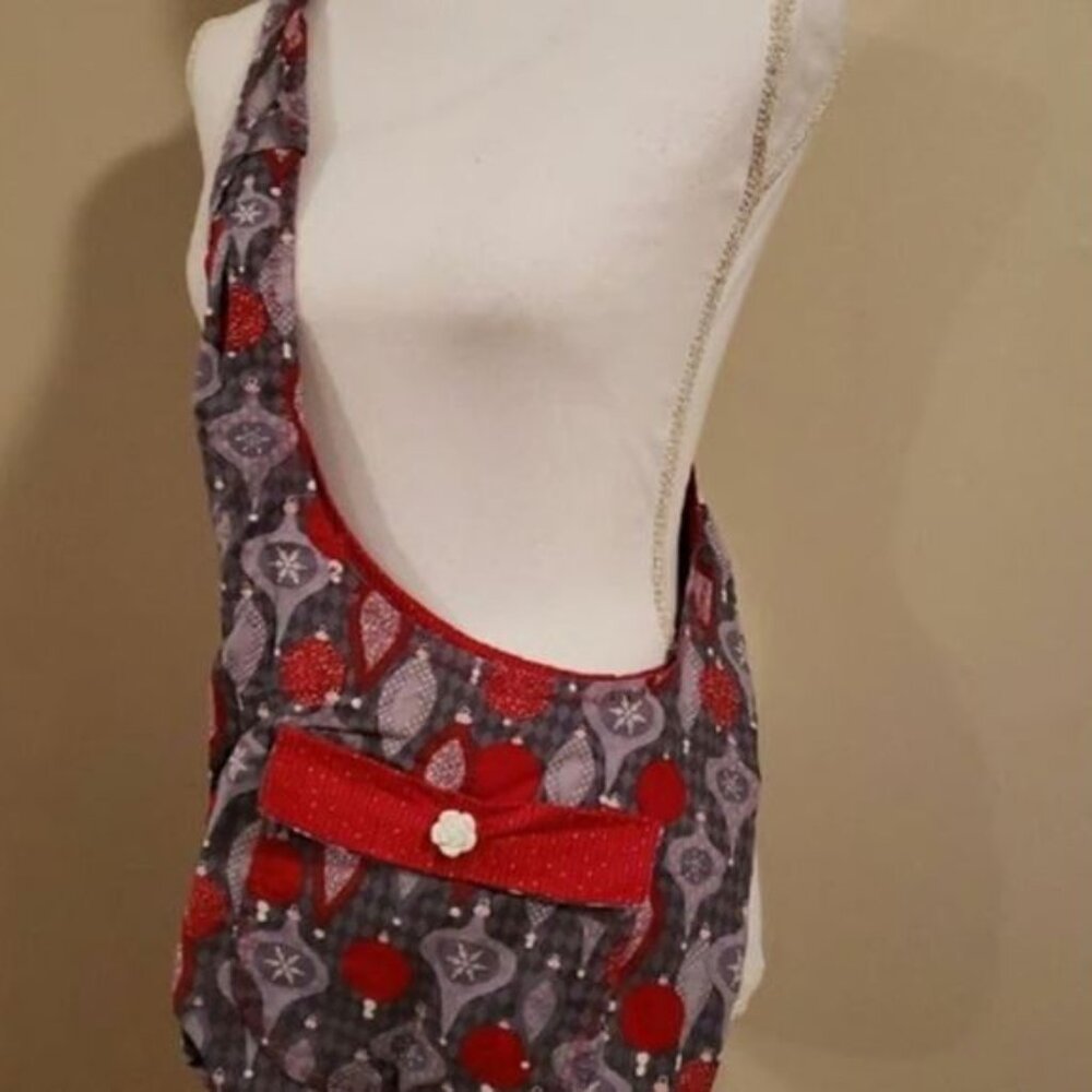 Reversible Christmas holiday crossbag - handmade